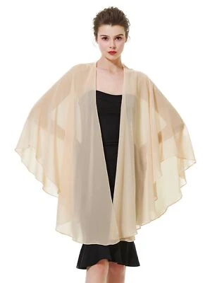 Chiffon Schal Stola Bolero Damen Für Abendkleid Festlich Hochzeit Braut Frühl...