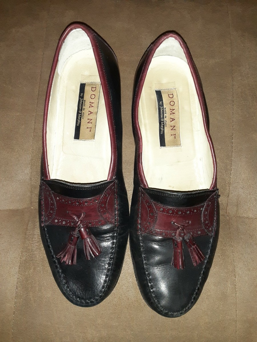 Johnston & Murphy Mens Burgundy Black Leather Tassel Loafers‎ Shoes Size 9.5M s-l400.jpg main image 4