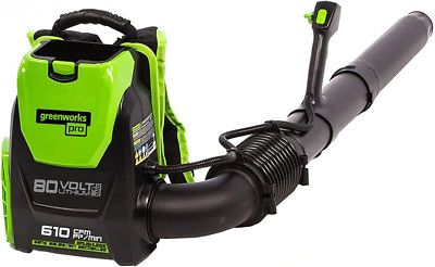 Greenworks Pro 80V 180 MPH / 610 CFM Brushless Cordless Backpack Leaf Blower
