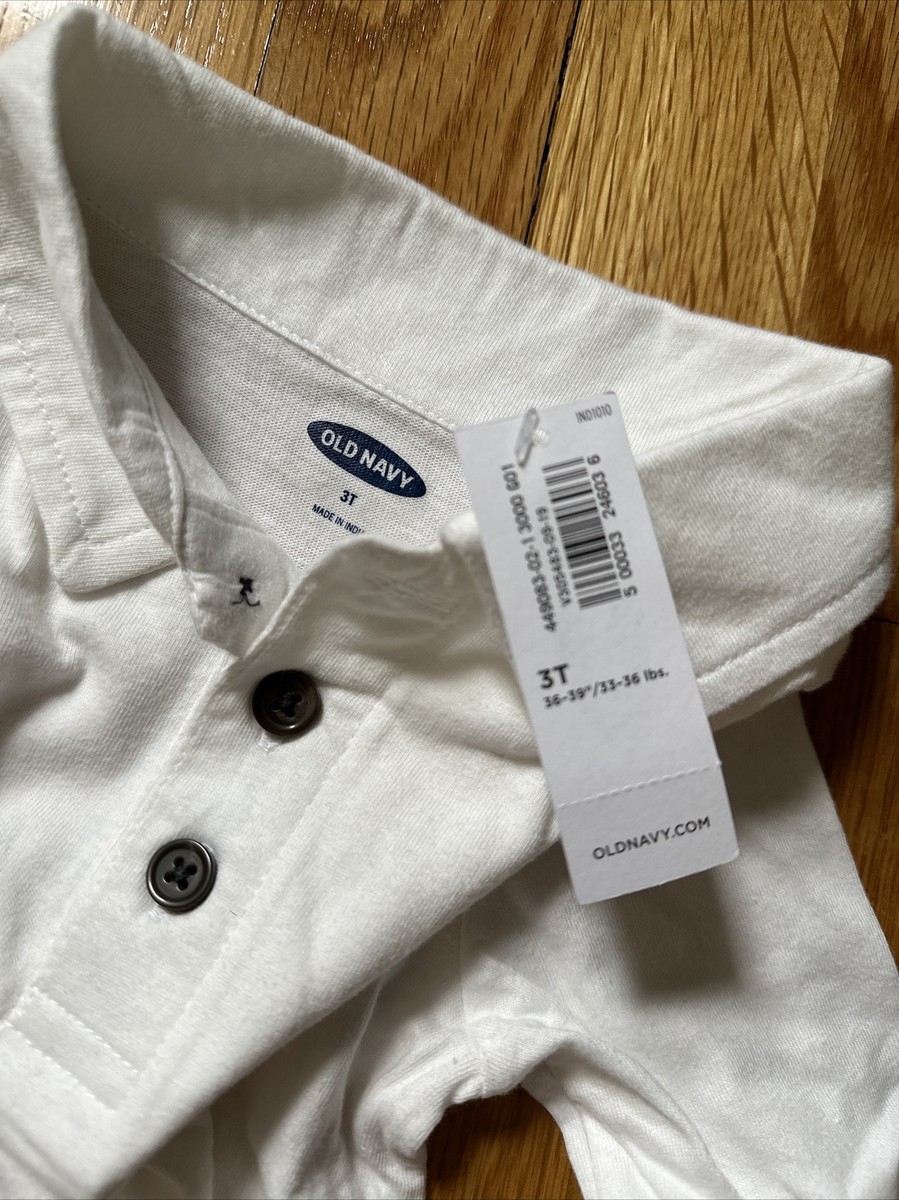 Old Navy Kids Toddler Boy Long Sleeve Polo Collared Shirt White Old Navy Kids Toddler Boy Long Sleeve Polo Collared Shirt White