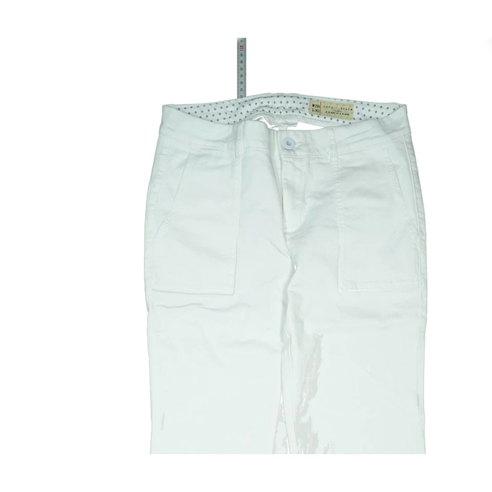 Esprit Damen Bootcut Schlag Flare super stretch Jeans Hose Sommer W28 L30 Weiß - Bild 2 von 4