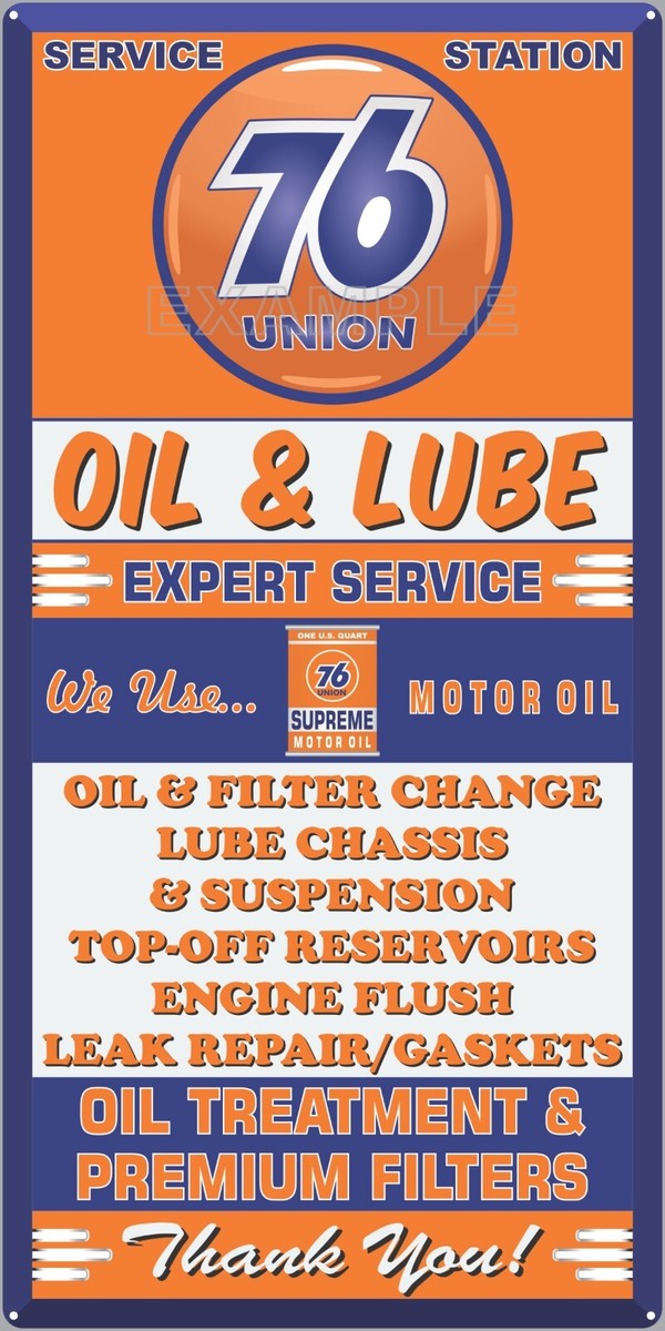 UNION 76 LUBE OIL CHANGE SERVICE GAS STATION SIGN REMAKE ALUMINUM