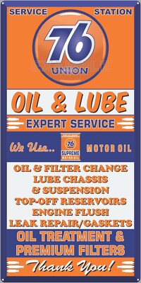 UNION 76 LUBE OIL CHANGE SERVICE GAS STATION SIGN REMAKE ALUMINUM