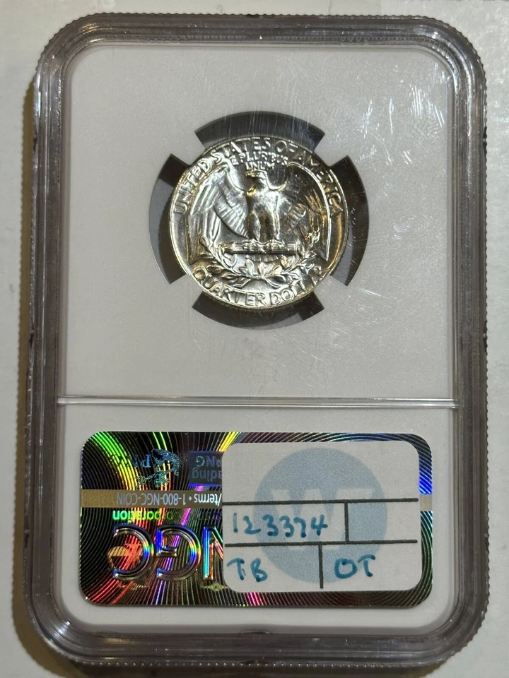 1960 P Washington Quarter NGC MS-66 TYPE B PROOF REVERSE DIES - Image 2 of 2