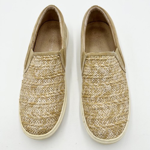 J/Slides Cibil Raffia Woven with Suede Slip-On Low Top Sneakers Tan Size 9M