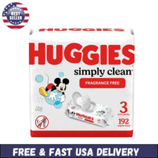 Huggies Simply Clean Fragrance- Unscented Diaper Wipes 192 Wipes Total 