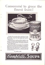 1925 Campbell's Consommé Soup/AT&T Bell System Print Ad Give Us Telephones