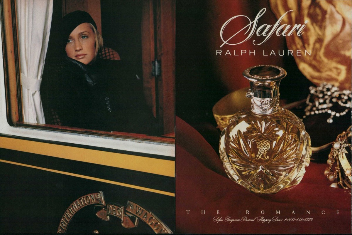 RALPH LAUREN Safari Magazine Print Ad Advert Kim Nye perfume 1990s