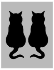 Two Cats Sitting Stencil 11" x 8.5" Custom Stencil FAST FREE SHIPPING