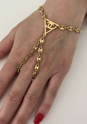 Bracelet Chaîne De Main (passe Main) En Acier Inoxydable Doré - Style Bohème - Neuf Avec étiquettes