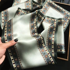 Luxury 100% Mulberry Silk Kerchief Long Scarf Decoration Neckerchief Women Gift 