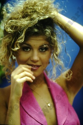 beautiful woman busty glamour candid 35mm Slide T3v4