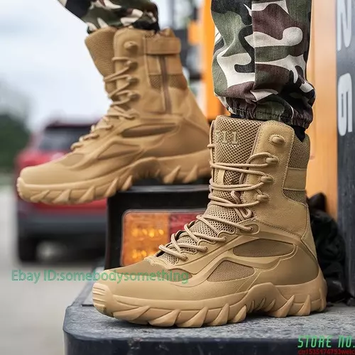 Men Desert Outdoor Tactical Boots Military Boots High Top Non Hiking Shoes | eBay