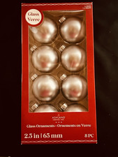 Ashland Glass Christmas Ornament Set Dark Silver 8 Pc Round Ball Tree Decor