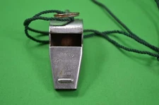 Vintage Olympia Brass Whistle, Wooden Ball on Interior,K14