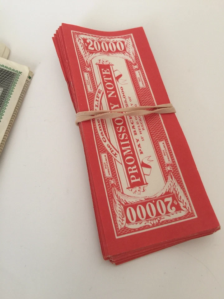 Vintage 1960 Game of Life Replacement Parts Lot Notes Certificates - Image 3 of 4