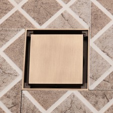 Square Antique Brass 4 inch Bathroom Shower Waste Water Floor Drain Tile Insert