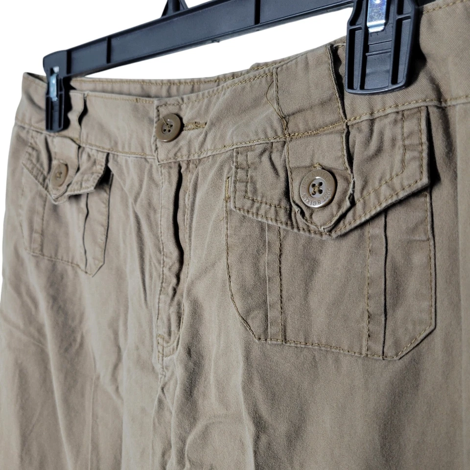 Pantalones capri Just B para niñas talla 16,5 marrón liso caqui Foto 3 de 4