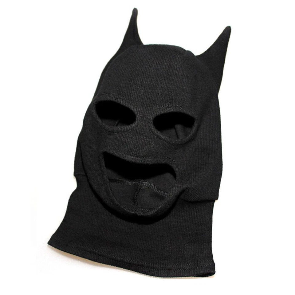 Helmet Balaclava Mask Black Batman Bat Prop Skull Hood Ghost Fabric - Image 4 of 4