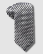  55 Club Room Men's Silver Holworthy Neat Self Tie Silk Neck Tie 56 x 3.25