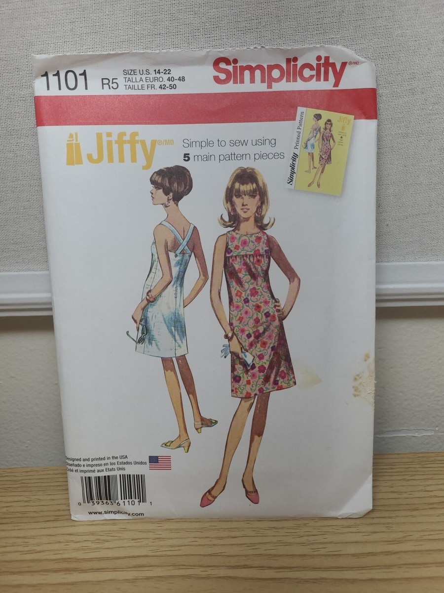 chinese dress ladies 70s A Line Shift Dress Easy Plus Size Sewing Pattern Simplicity 9072 B42 main image 0