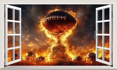 American Football Helm Ball Magic Fenster selbstklebend Aufkleber Abziehbild Druck Poster