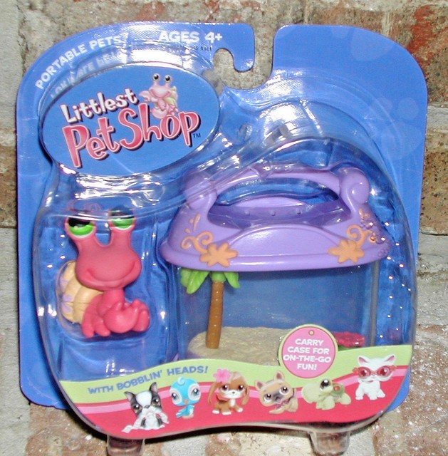 Littlest Pet Shop 2005 HTF pink HERMIT CRAB w Tank, Aquarium 62 eBay