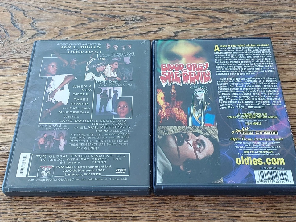 2 Ted Mikels Movies Slaves Revenge + Blood She Devils - Region 1 - VGC Cult - Image 2 of 3