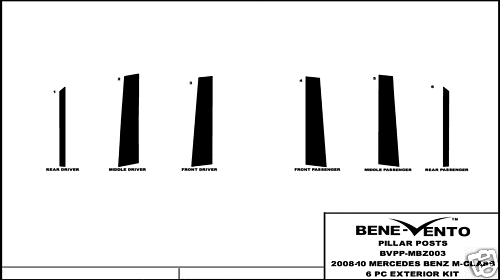 MERCEDES M CLASS CROME PILLAR POSTS FITS 2006-2011 6PCS - Picture 2 of 2