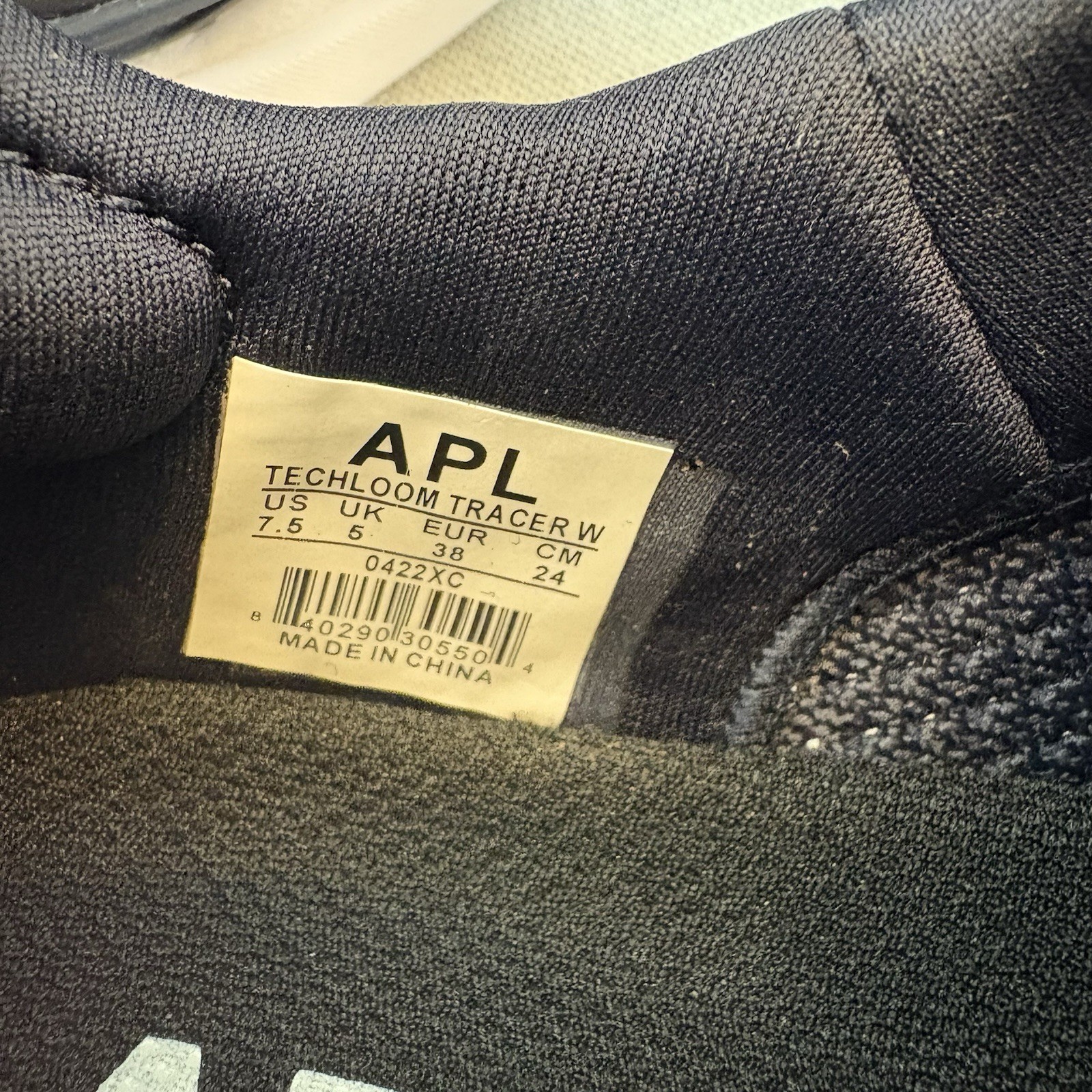 APL Techloom Tracer Knit Running Shoes Womens 7.5M Midnight Navy White Sneakers