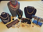 Vintage 47 Rhinestone Costume Jewelry Lot Necklaces Brooches Bracelets Earrings
