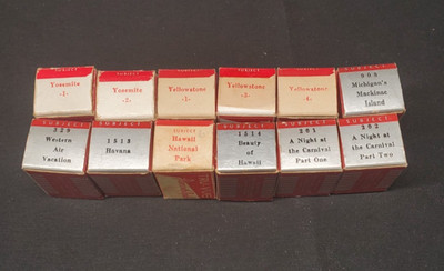 Lot of 12 Vintage Tru Vue 3D Filmstrips Yellowstone Yosemite Hawaii Carnival