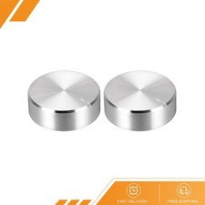 2pcs Potentiometer Knob Knurled Shaft Silver Tone Aluminum Rotary Knob 30x10mm
