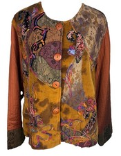 VTG Coldwater Creek Artsy Jacket PXL-Mixed Media-MultiColor-Embroidery-Patchwork