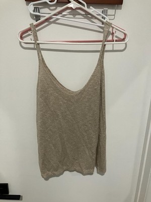 Mango Basics Women's Tank Top, Gold, Size Medium