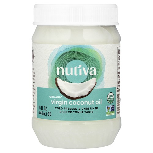 Nutiva Organic Coconut Oil Virgin 15 fl oz 444 ml BPA-Free, Hexane-Free, Kosher,