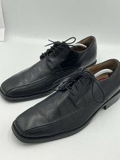 Chaps Mens Oxford Dress Shoes Size 13M Black Almond Toe Lace Up Leather Good Con