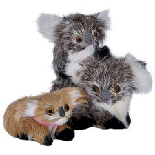 Australian Koala Bear Animal Fur Covered Figures Bundle Lot Furry Baby Joey VTG.