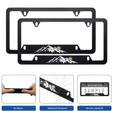 2x For Subaru Accessories Snow Mountains Sunrise Car License Plate Frame Cover 2x For Subaru Accessories Snow Mountains Sunrise Car License Plate Frame Cover