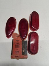 Vintage Lynx Eye T-307 Ruby Glass Tail Light Lenses 1938-39 Ford Passenger Vintage Lynx Eye T-307 Ruby Glass Tail Light Lenses 1938-39 Ford Passenger
