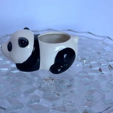Panda Planter Ceramic Animal Succulent Flower Pot Black and White Cute Decor
