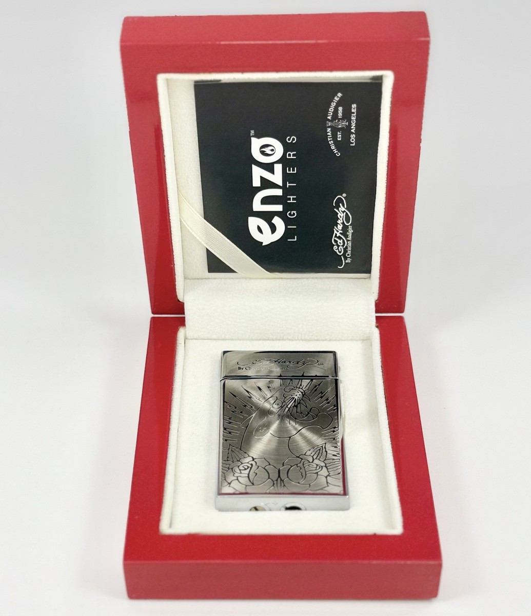 ED HARDY CHRISTIAN AUDIGIER ENZO LIGHTER PANTHER SILVER PLATED