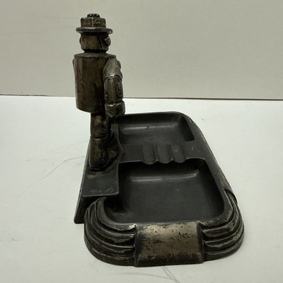 Steam Punk 1930's-1940's IRON FIREMAN Metal Ashtray by AC