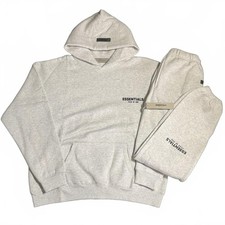 Fear of God Essentials Set Hoodie Sweatpants Light Oatmeal XL NEW SS22 FOG