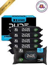 Flushable Wipes 6 Pack, 288 Wipes Unscented Extra Large Adult Wet Wipes