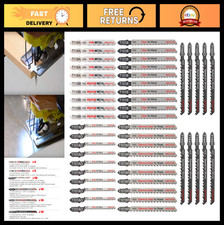 50-Piece Jigsaw Blade Set with Storage Case - T-Shank Blades for Wood, Plastic &