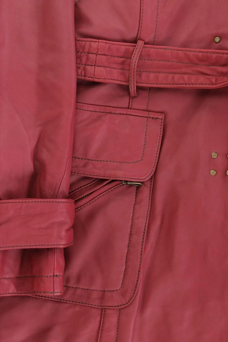 ✨ Apart Ledermantel Classic Mantel für Damen Gr. 38, M neuwertig Vintage rot ✨