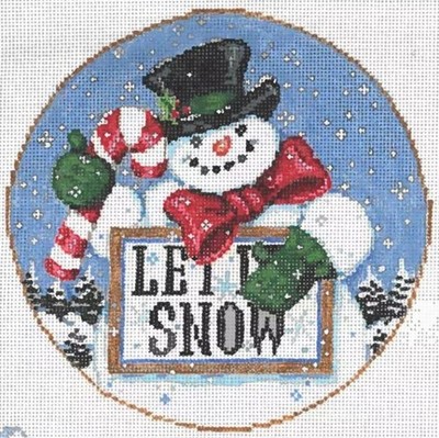 Needlepoint Handpainted Christmas Sandra Gilmore Let it 6''