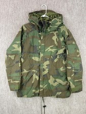 VTG 90s US Army Woodland Camo Gore-Tex ECWCS Cold Weather Parka Medium Reg