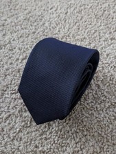 Charles Tyrwhitt Navy Textured Solid Silk Pointed Men's Tie NWT Classy Preppy
